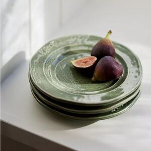 Anthropologie Glenna Bread Plates Green